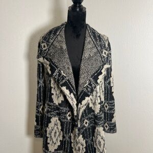 Lucky Brand Black and Cream Cardigan